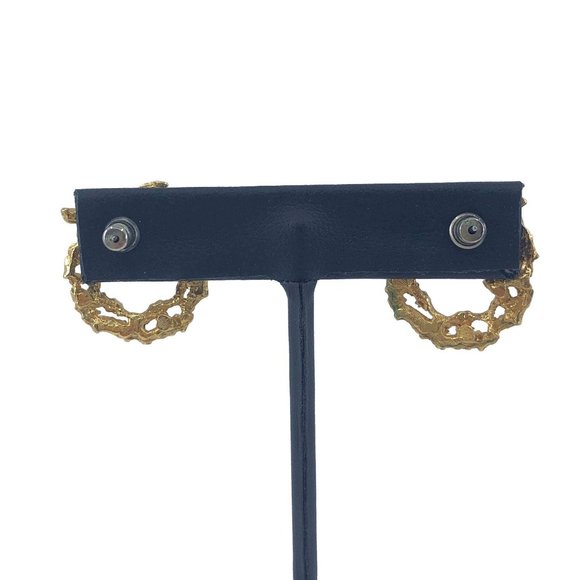 Vintage Enamel Christmas Wreath Post Earrings - Picture 5 of 6